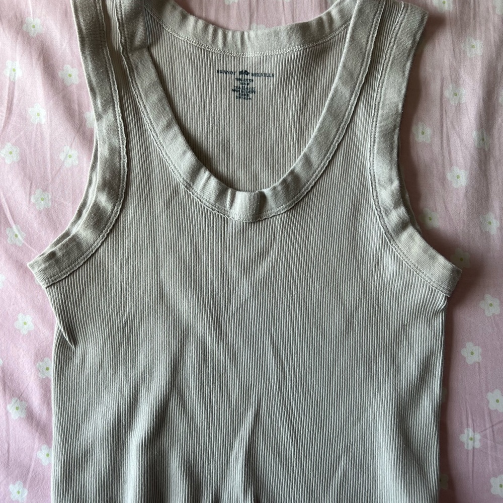 Brandy Melville Gray Ribbed Fitted Tank Top